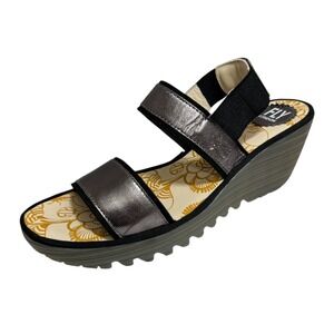Fly London Women's YACO 416FLY Elasticated Sling-Back Wedge Sandal size 40/9 New